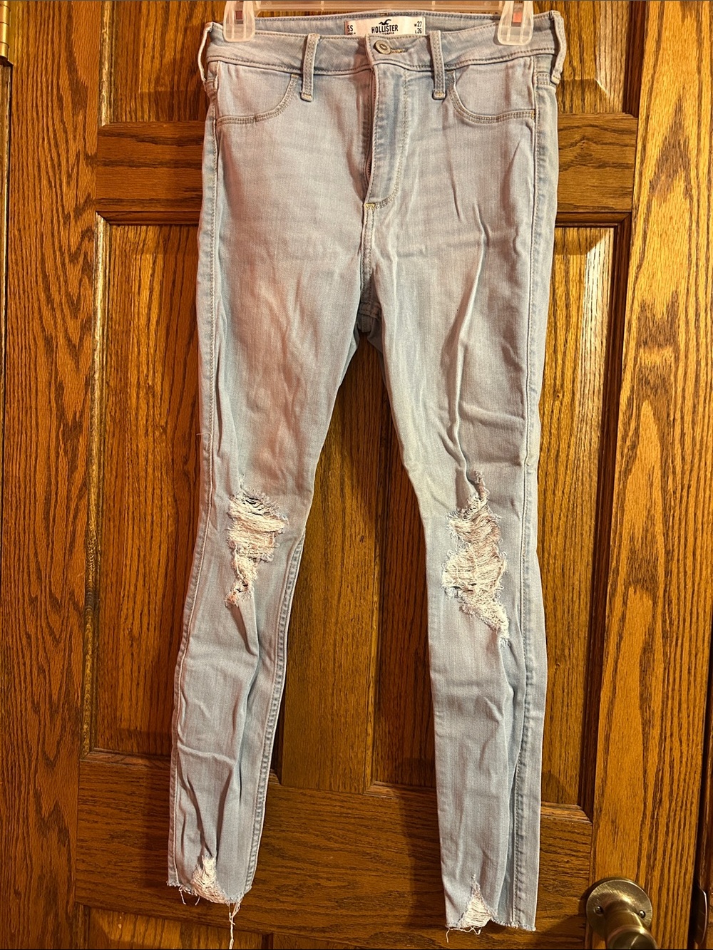 Hollister Light Blue Distressed Skinny Jeans
